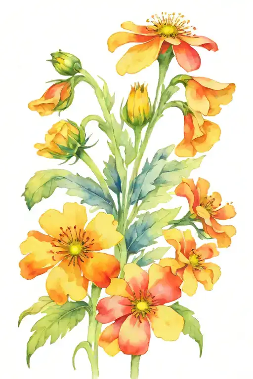 Marigold Black Eyed Susan Poppy Flowers