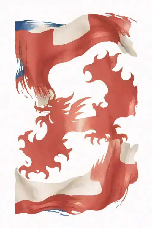 Welsh Flag And Blue And White Scottish Flag Waving