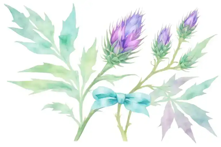 Thistle Fireweed Heather Flowers Boutique With Scottish Flag Bow