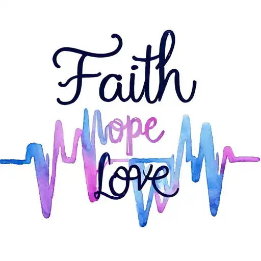 Faith Hope Love Letter Written Ekg Lines Forming