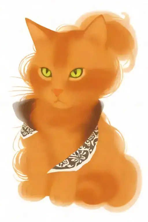 Ginger Cat With Black And White Cowboy Scarf