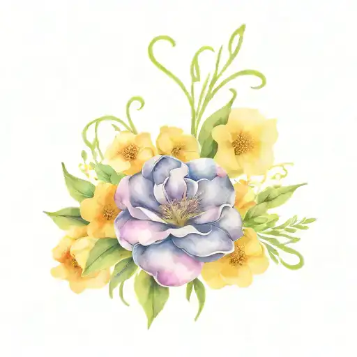 Bankston In Script Font Surrounded By Flowers Intertwined