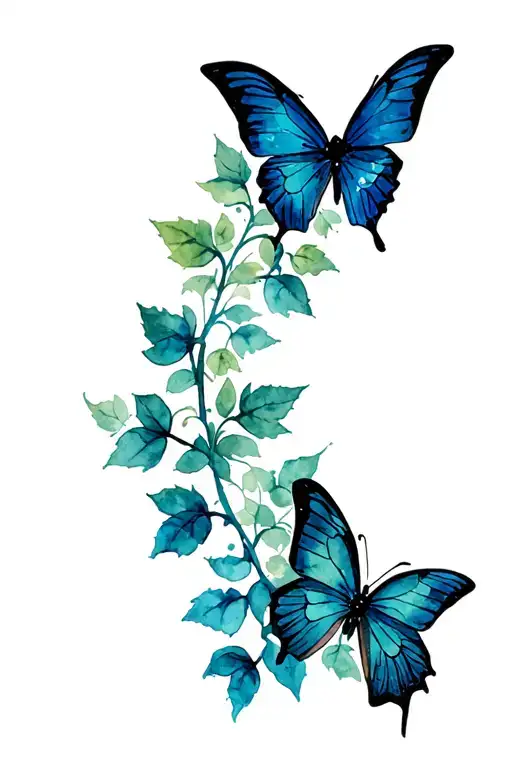 Antler Ivy Clock Butterfly