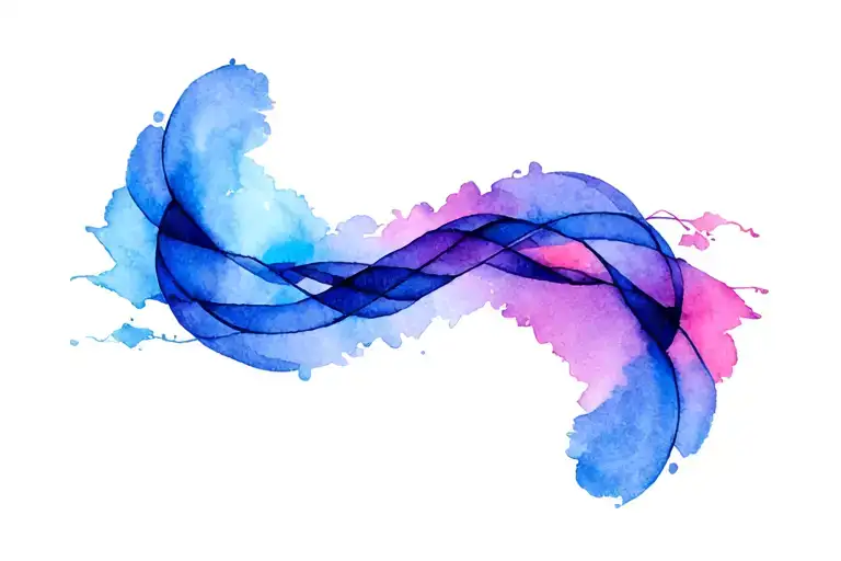 Infinity Of Threads Of Many Colors In Watercolor