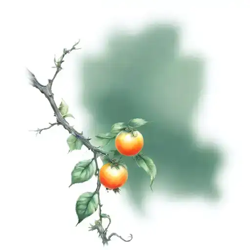 Persimmons On A Vine Thin Long