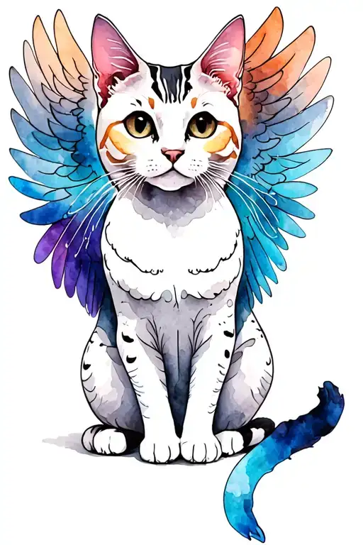 Winged Cat Sitting