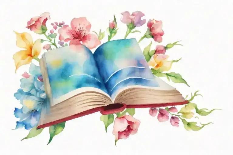 Open Book With Flowers Coming