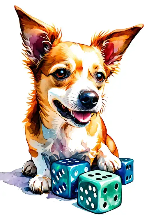 Dog Rolling Dice