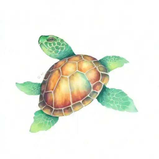 Marine Turtle Swimming