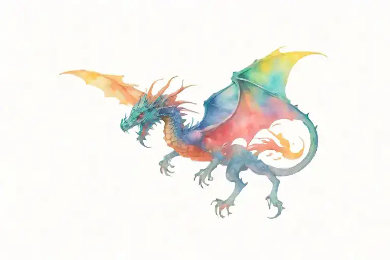 Space And Dragon Flying Full Back