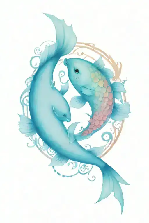 Cancer And Pisces Tattoo Design