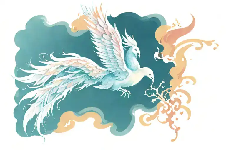 Breast Cancer Warrior Phoenix Rising From Flames