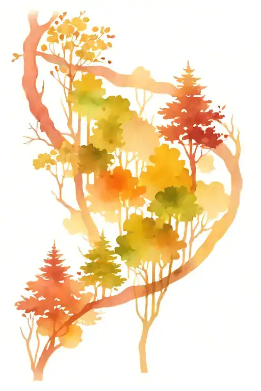 Abstract Forest Scene Featuring