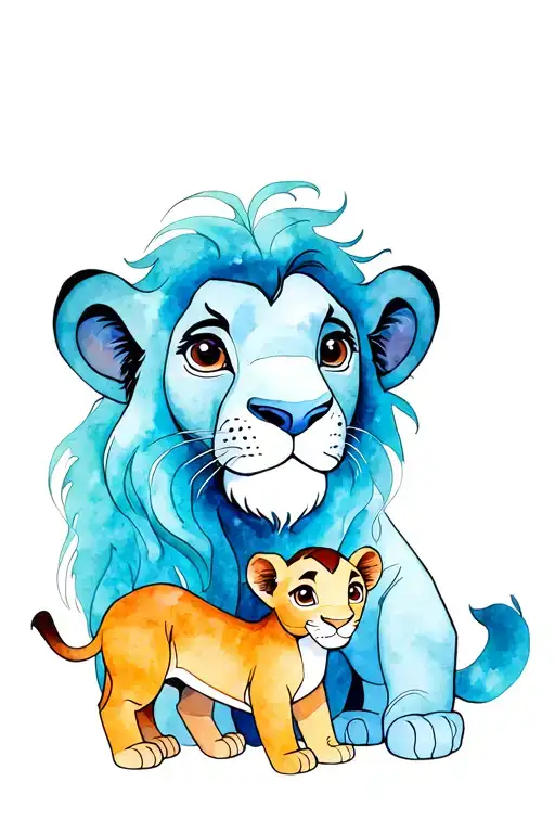 Simba And Nala With A Baby Boy