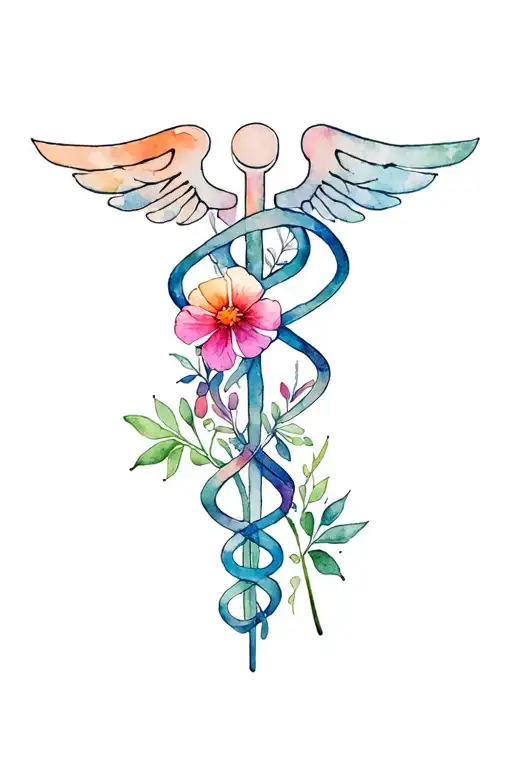 Nurse Symbol Flower Intertwined