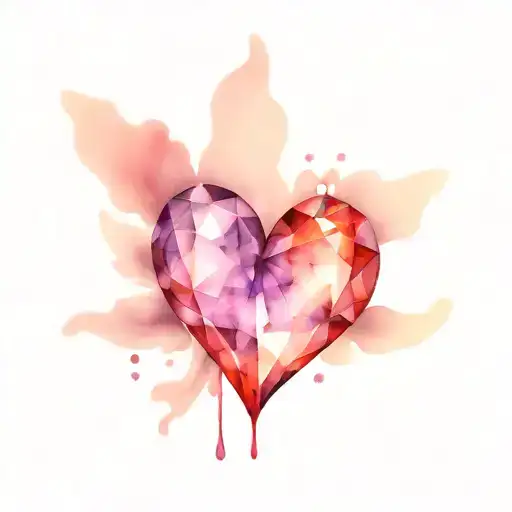 Crystal Heart Purple And Red