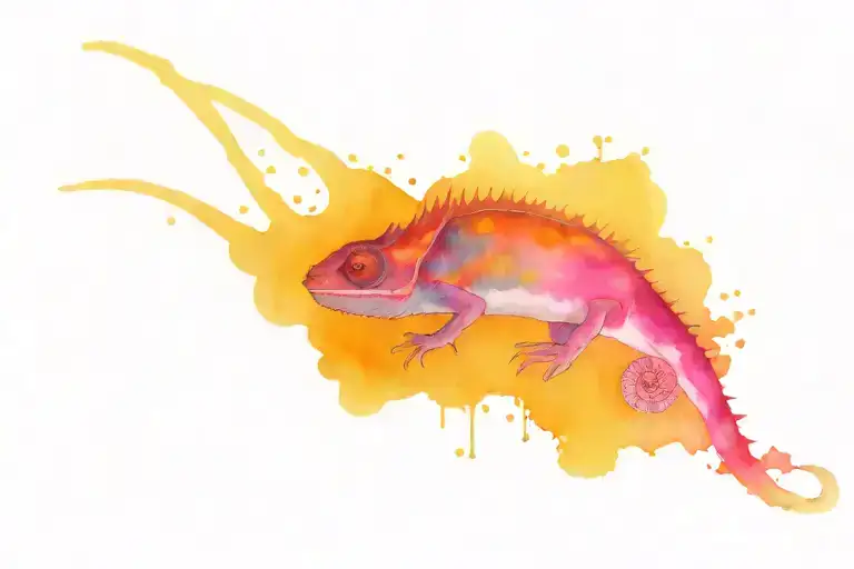 Chameleon Bleeding Water Color