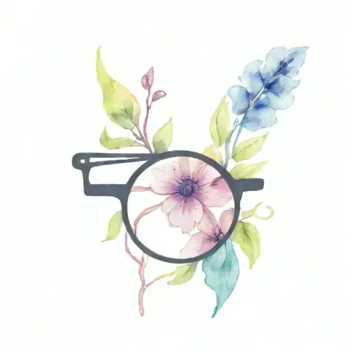Black Eyeglass With Flower Growing