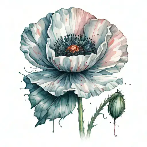 Single Red Poppy Flower