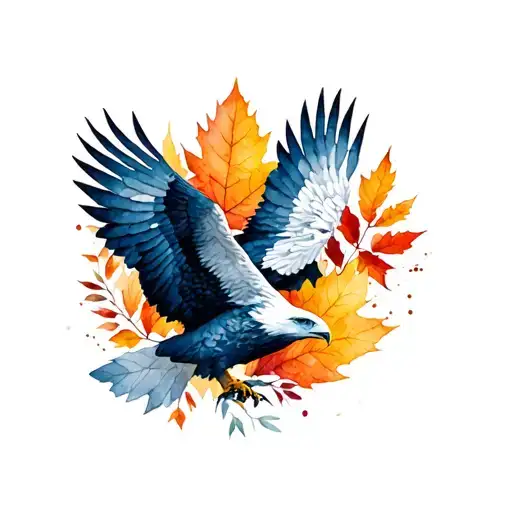 Eagle Bright Fall Leaves