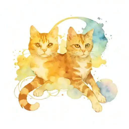 Cat With Wings On Clouds Around A Star And Nebula