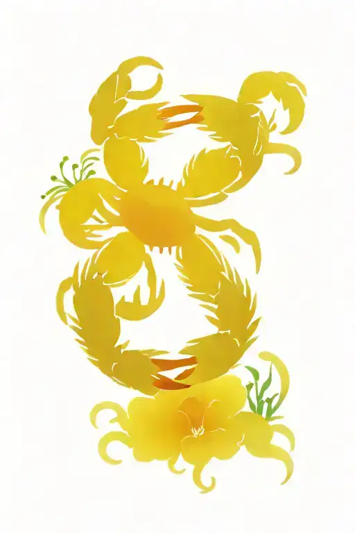 Crab Zodiac Turn Into Flowers And Phoenix Half Sleeve