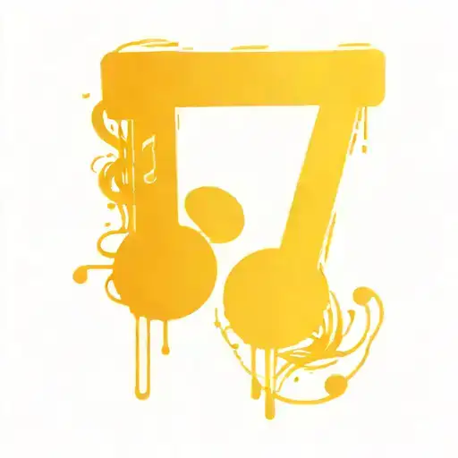 A Minimalist Design Of A Music Note Intertwined With An Earphone Cord