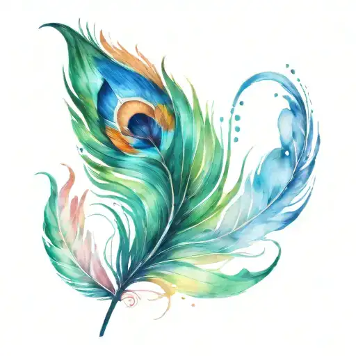 Colourful Peacock Feather Quill