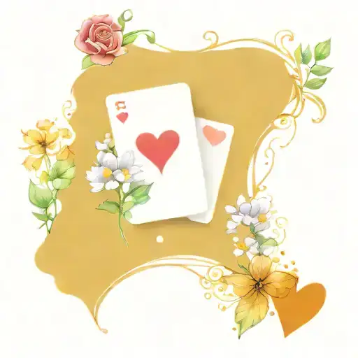 5 Pf Hearts Playing Card With Flowers Growing