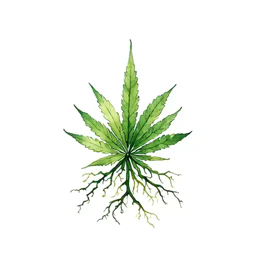 Cannabis Plant With Roots