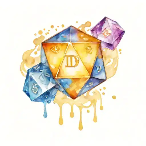 Dnd D20 Dice Surrounded By Gold And Gems