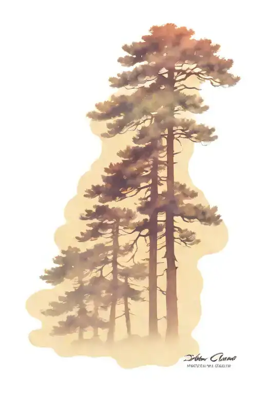 Redwood Tree Silhouette