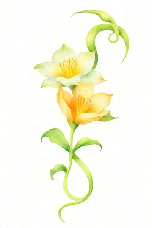 Snake Moon Flower Tattoo Design