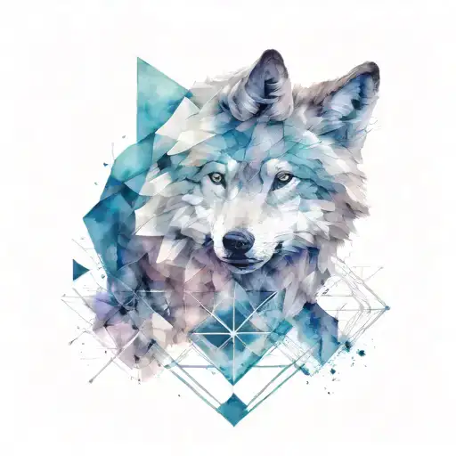 Wolf With Geo Symteric Shapes