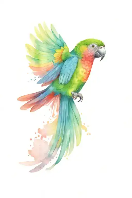 Blue Crowned Conure Bird Flying