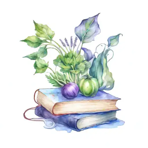 Book With Vegetables Growing Out Of It