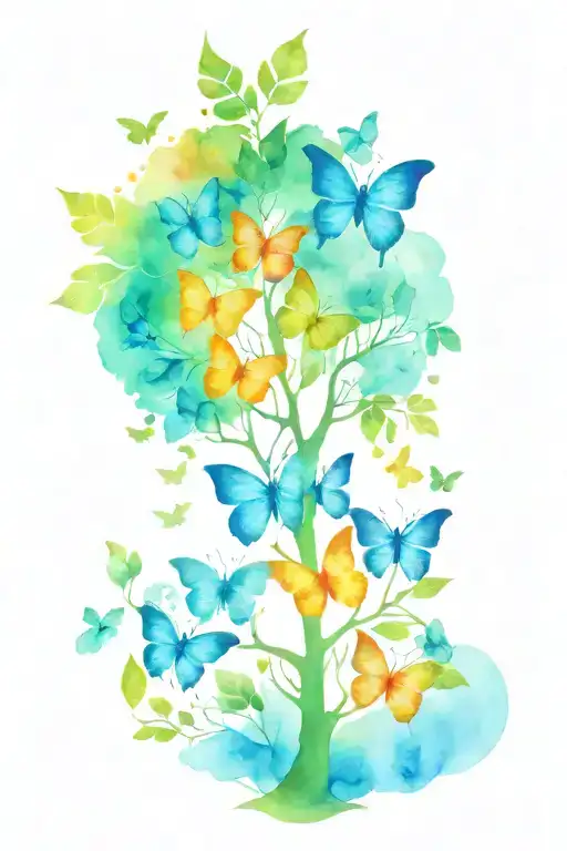 Tree Of Life With Butterfly Leaves