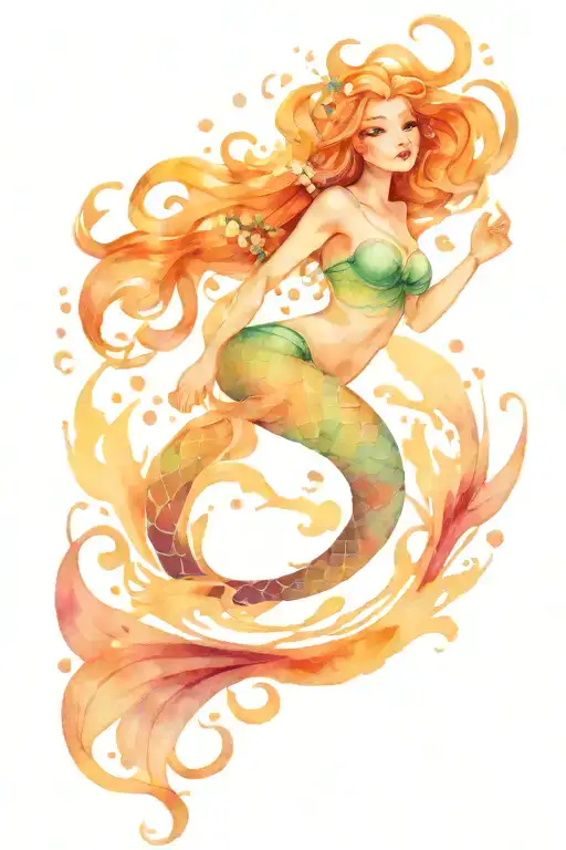 Picses With Mermaid Swimming