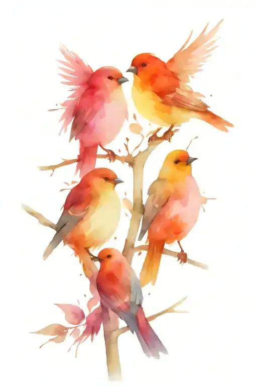 3 Little Birds Perched