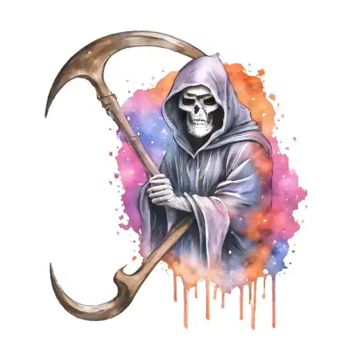 Grim Reaper With Galaxy Background