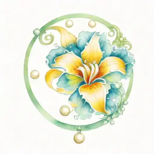 Flour De Lis Feminine With Pearls Cover Up