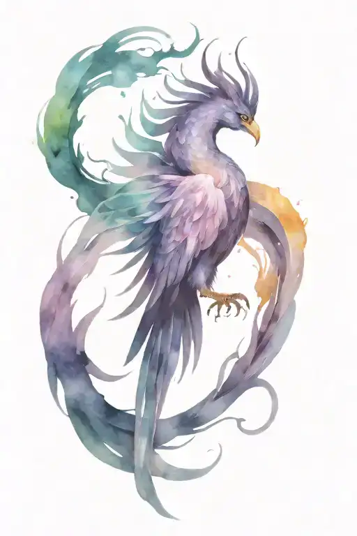 Purple Phoenix Rising From The Ashes Symbolizing Overcoming