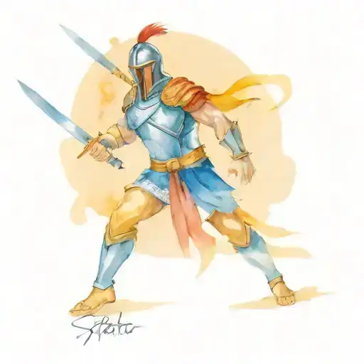 Sparta Warrior Wielding A Sword