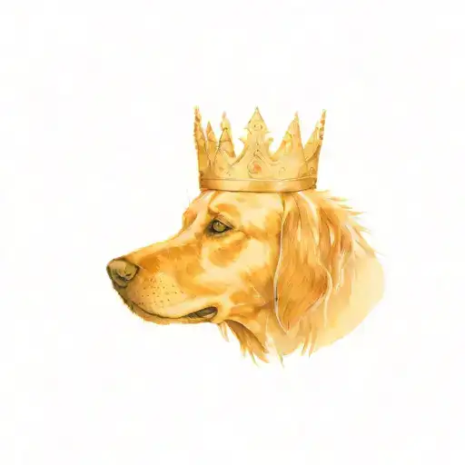 Golden Retriever Wearing Crown