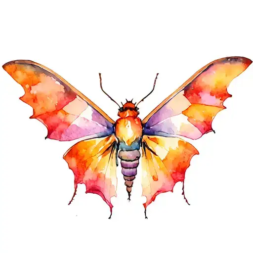 Moth Fire Watercolor