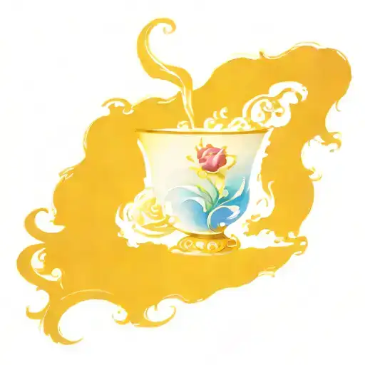 Disney Genie Drinking From Beauty And The Beast's Cup