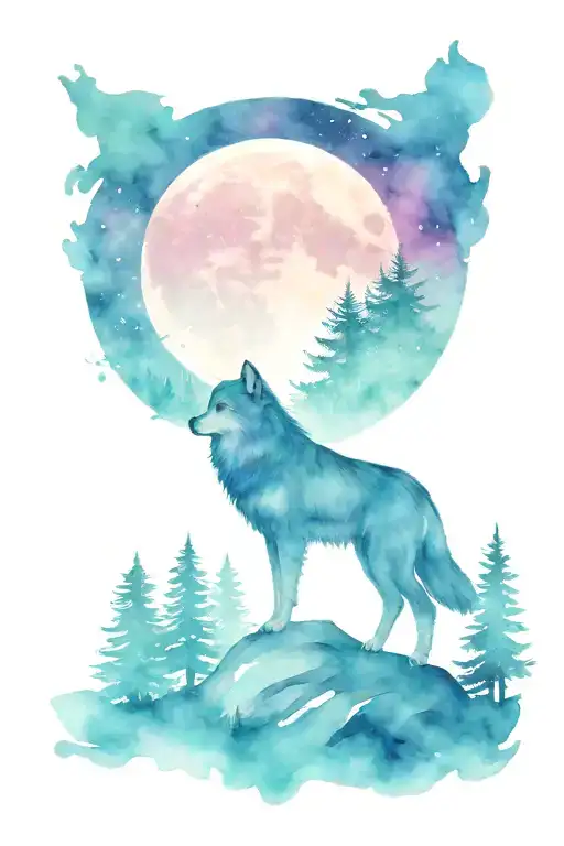 Owl Forest Wolf Howling At The Moon