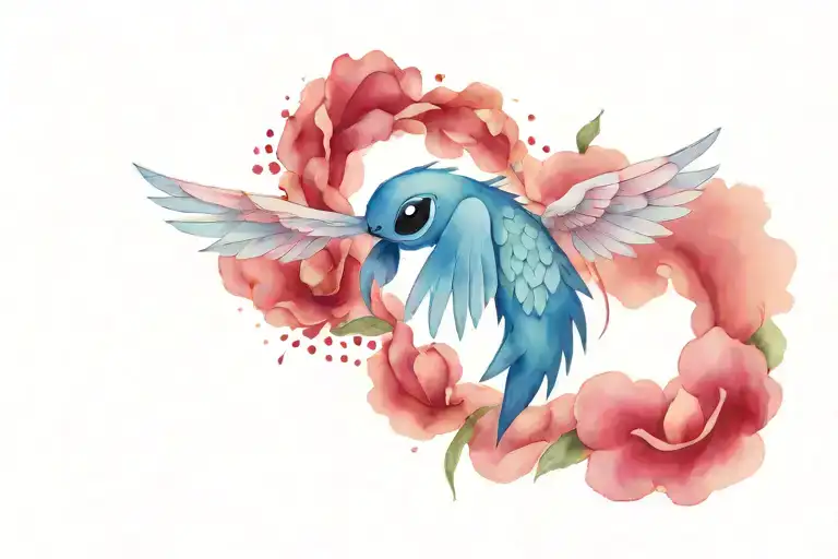 Stitch And Angel Wing