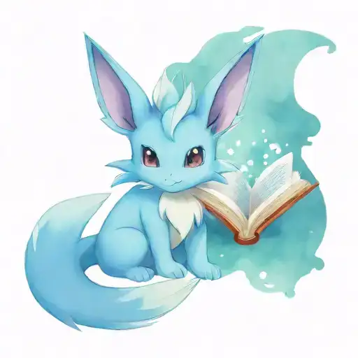 Design A Pokemon Tattoo With Vaporeon And Eevee Reading A Book