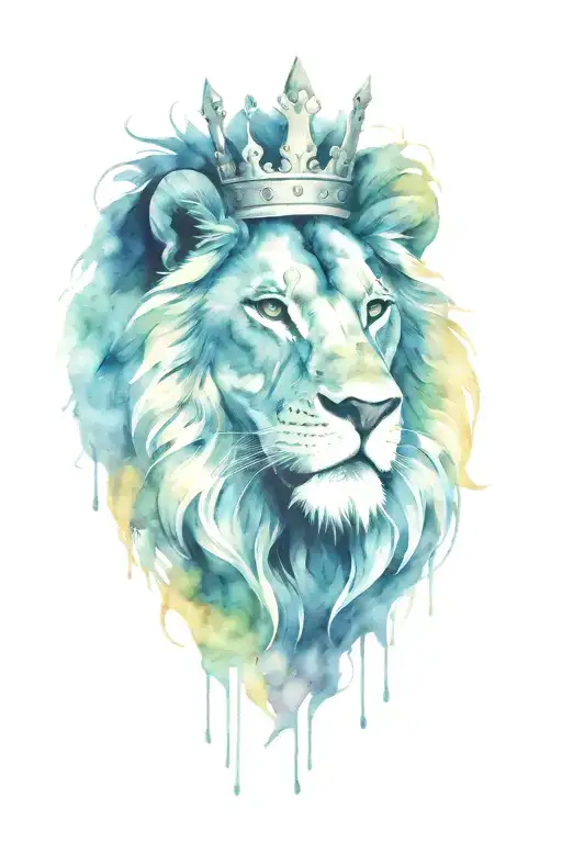 Angry Lion With A Crown On His Head